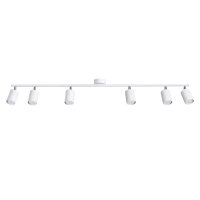 Deckenspot Stahl Wei&szlig; GU10 6-flammig 135 cm verstellbar