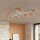 Deckenlampe Stahl Holz Weiß E27 B:100 cm 8-flammig