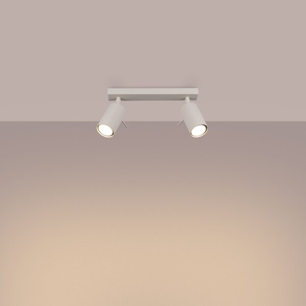 Deckenstrahler Stahl Beige GU10 flexibel L:30 cm 2-flmg