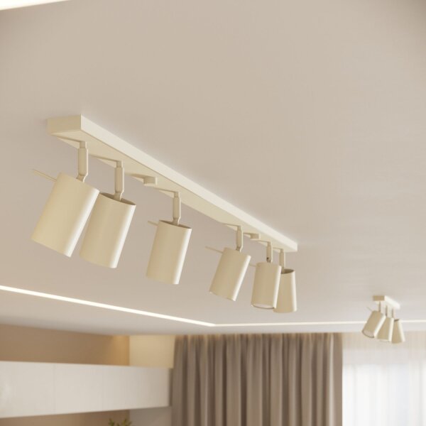 Deckenstrahler Stahl Beige GU10 flexibel L:30 cm 2-flmg