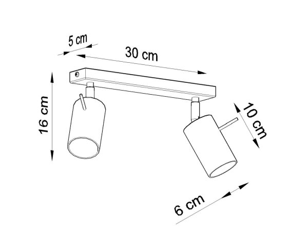 Deckenstrahler Stahl Schwarz GU10 flexibel 30 cm 2-flmg