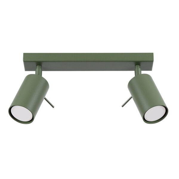 Deckenstrahler Olivgrün GU10 flexibel 30 cm 2-flammig