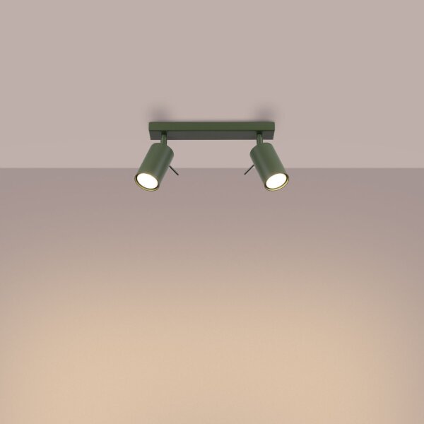 Deckenstrahler Olivgrün GU10 flexibel 30 cm 2-flammig