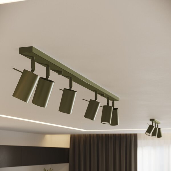 Deckenstrahler Olivgrün GU10 flexibel 30 cm 2-flammig