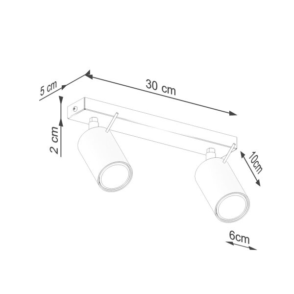 Deckenstrahler Olivgrün GU10 flexibel 30 cm 2-flammig