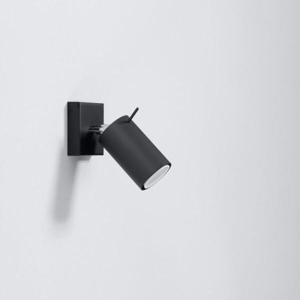 Wandstrahler flexibel Schwarz GU10 H:8 cm beweglich