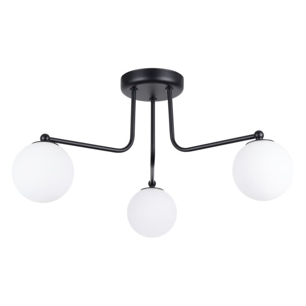 Deckenleuchte Glas Stahl Schwarz G9 B:62 cm blendarm