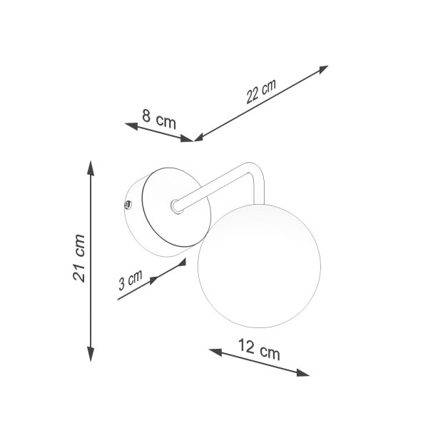 Wandleuchte Glas Stahl Schwarz G9 T:22 cm blendarm