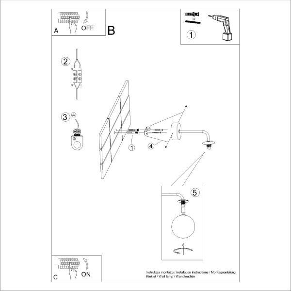 Wandleuchte Glas Stahl Schwarz G9 T:22 cm blendarm