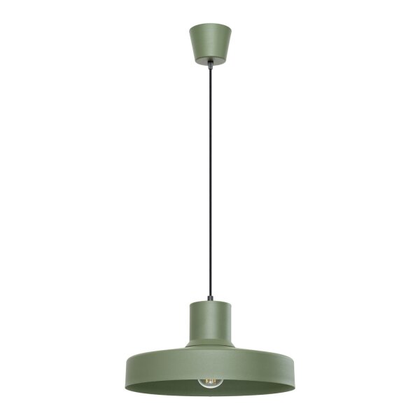 Pendelleuchte Stahl Olivgrün E27 L:35 cm rund gemütlich