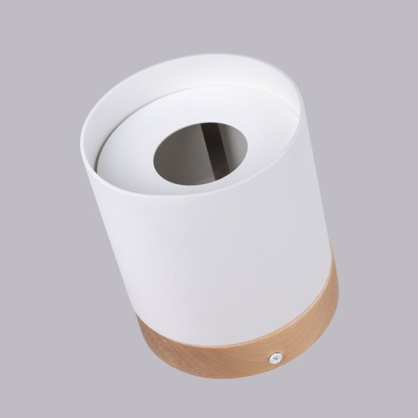 Runde Deckenleuchte Holz Aluminium Weiß GU10 Ø12 cm