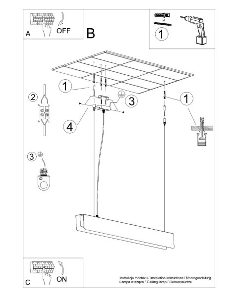 Große Hängelampe Stahl Gold G13 3000 K 100 cm lang