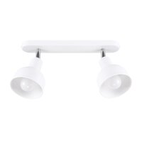Deckenspot flexibel Wei&szlig; Stahl E27 47 cm 2-flammig