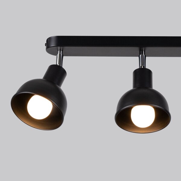 Deckenspot flexibel Schwarz Stahl E27 59 cm 3-flammig
