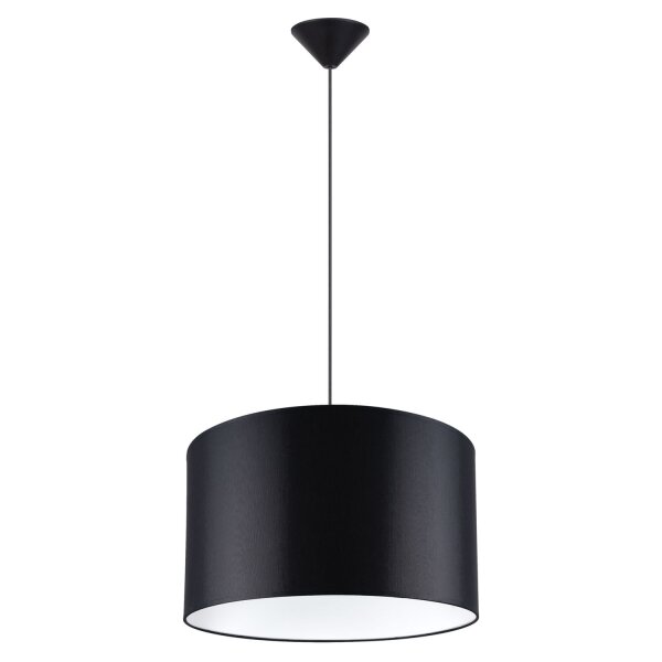 Runde Hängelampe Stoff Schwarz E27 rund Ø40 cm blendarm