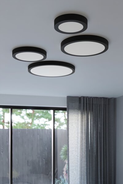 LED Deckenleuchte Aluminium Schwarz 3000 K L:30 cm rund