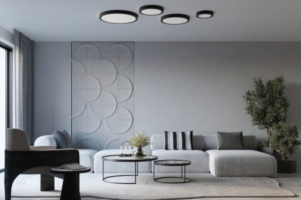 LED Deckenleuchte Aluminium Weiß 3000 K Ø30 cm blendarm