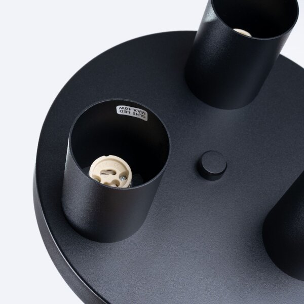 Deckenlampe Stahl Schwarz GU10 rund B:25 cm 3-flammig