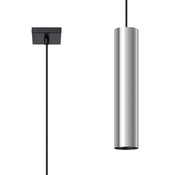 Hängelampe Stahl Chrom GU10 rund Ø8 cm akzentuiert