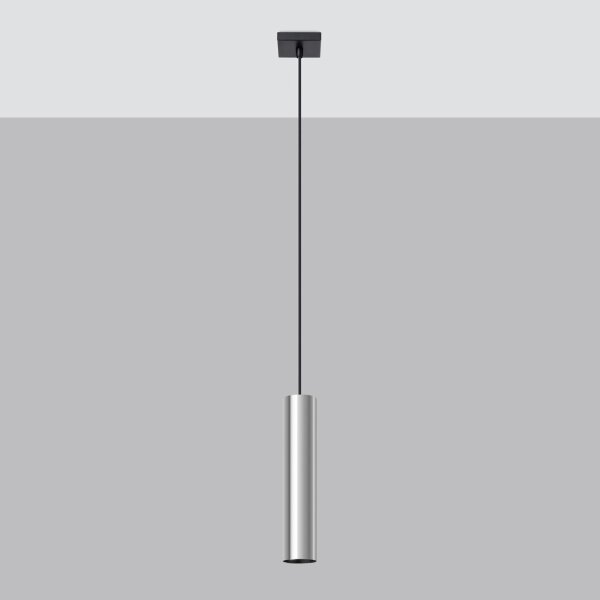 Hängelampe Stahl Chrom GU10 rund Ø8 cm akzentuiert