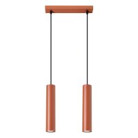 Lange H&auml;ngelampe Ocker Stahl GU10 2-flammig 30 cm