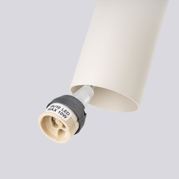 Runde Hängelampe Stahl Beige GU10 akzentuiert L:20 cm