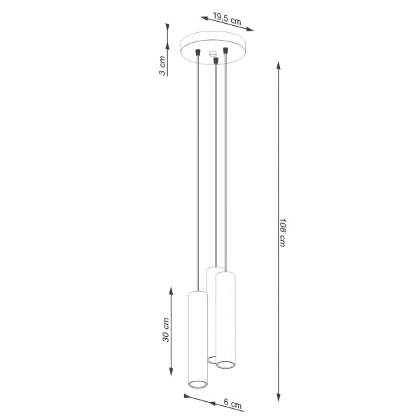 Runde Hängelampe Stahl Ocker GU10 akzentuiert L:20 cm