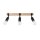 Deckenspot Holz Stahl Schwarz E27 flexibel 53 cm 3-flmg