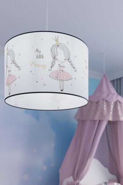 Hängelampe Kinder E27 Mädchen Prinzessin Ø30 cm rund