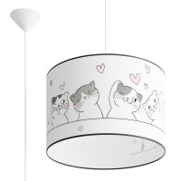 H&auml;ngelampe Kinder E27 Katzen Jungen M&auml;dchen &Oslash;40 cm rund