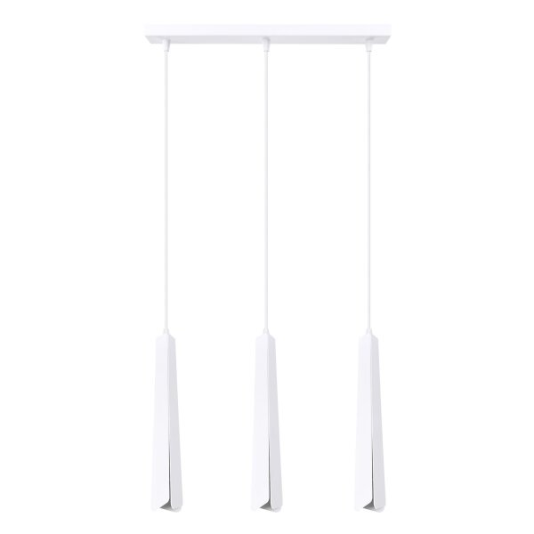 Hängelampe Weiß Stahl G9 3-flammig 45 cm länglich