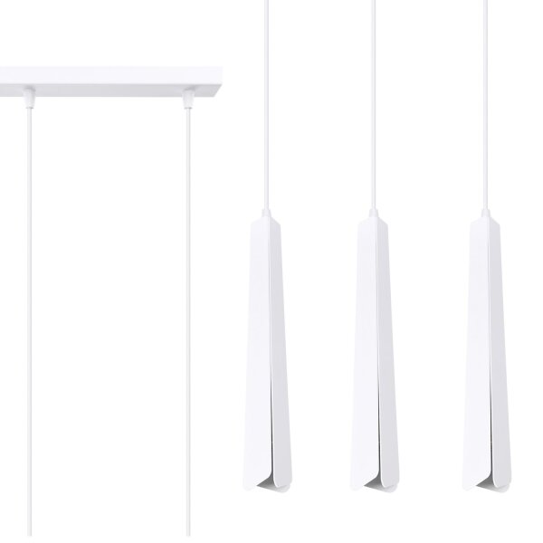 Hängelampe Weiß Stahl G9 3-flammig 45 cm länglich