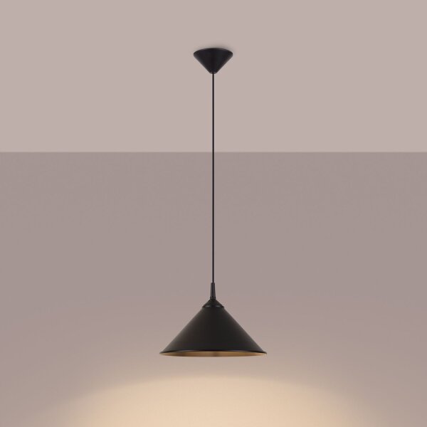 Hängelampe Schwarz Stahl E27 Ø30 cm rund Esstisch