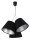 Pendelleuchte Retro Schwarz Silber Stoff 3-flmg