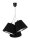 Pendelleuchte Retro Schwarz Silber Stoff 3-flmg
