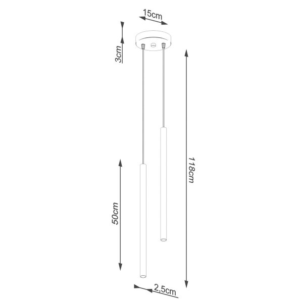 Pendelleuchte Weiß Stahl G9 L:15 cm 2-flammig stilvoll