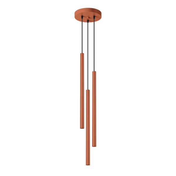 Runde Hängelampe Stahl Ocker G9 L:19,5 cm 3-flammig