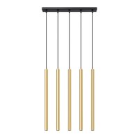 H&auml;ngelampe Gold Schwarz G9 5-flammig 45 cm Esstisch