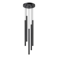Runde Hängelampe Schwarz Stahl G9 L:25 cm akzentuiert