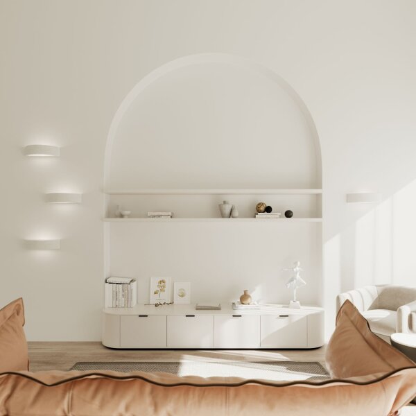Up Down Wandlampe Keramik Weiß E27 B:30 cm blendarm