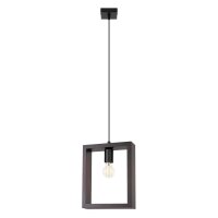 Skandinavische H&auml;ngelampe Holz Rahmen Wenge E27 L:24 cm