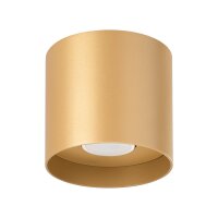 Deckenleuchte Aluminium Gold GU10 &Oslash;12 cm rund Aufbau