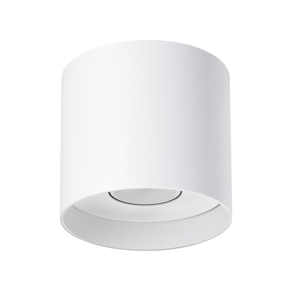 Deckenlampe Aluminium Weiß GU10 Ø12 cm rund Aufbau Spot
