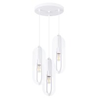 Stilvolle H&auml;ngelampe Wei&szlig; Stahl E27 L:43 cm Modern