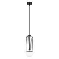 H&auml;ngelampe Schwarz G9 Glas Stahl &Oslash;12 cm rund...