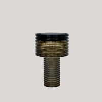 LED Solar Tischlampe Akku dimmbar Grau IP44 3000K 25cm