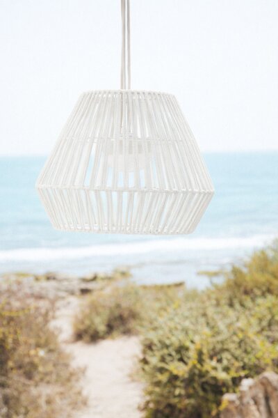 LED Akku Hängelampe dimmbar Weiß IP54 3000K Ø40cm 20h