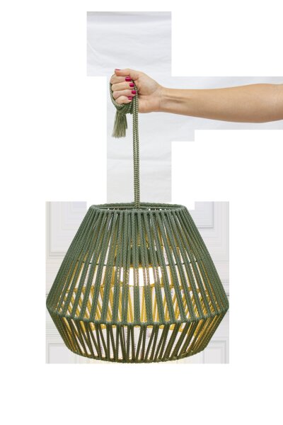 LED Akku Hängelampe dimmbar Beige IP54 3000K Ø40cm 20h