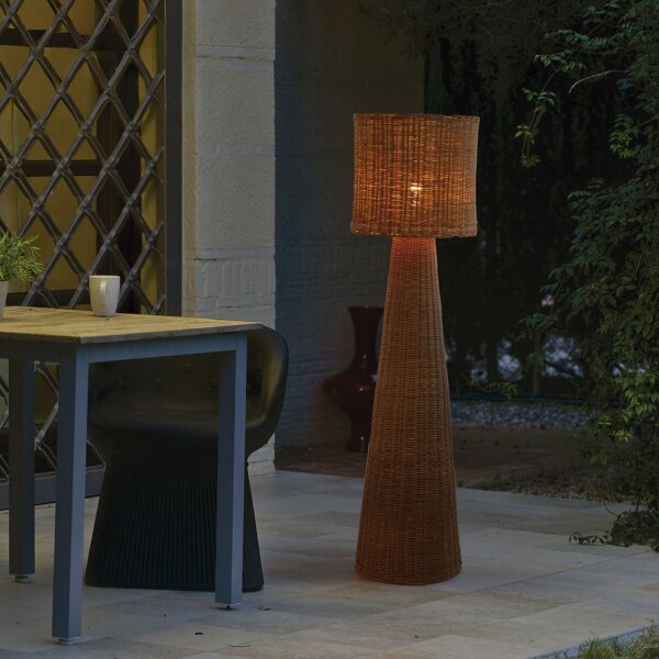 Stehlampe Rattan Natur Outdoor IP54 E27 137 cm Garten