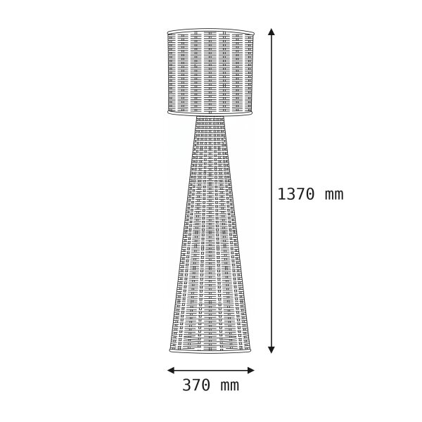 LED Stehlampe Rattan Natur dimmbar IP54 H:137 cm